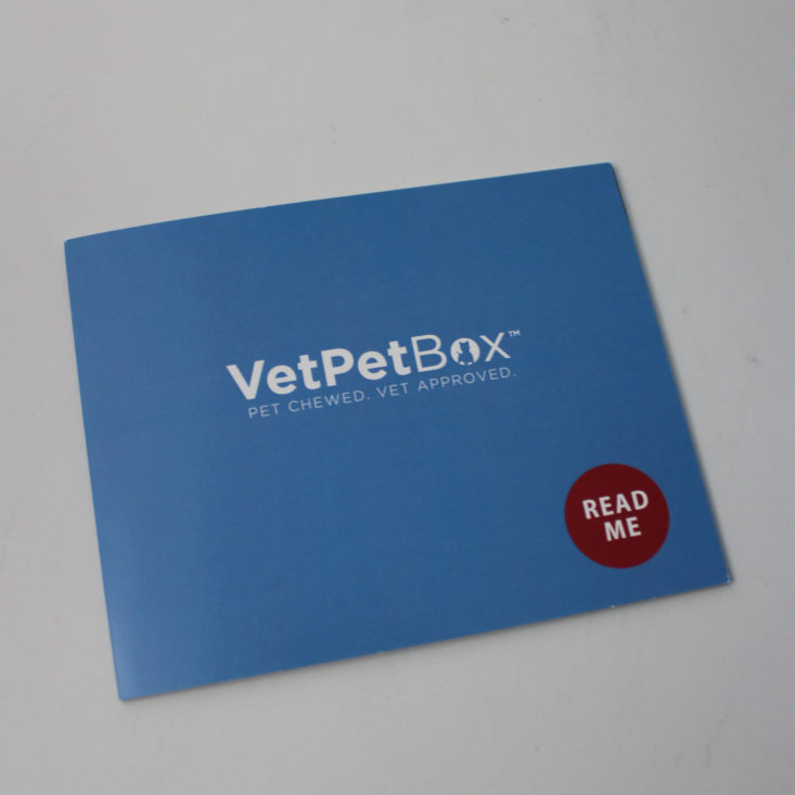 Vet Pet Box Dog December 2018 Review - educational brochure Front