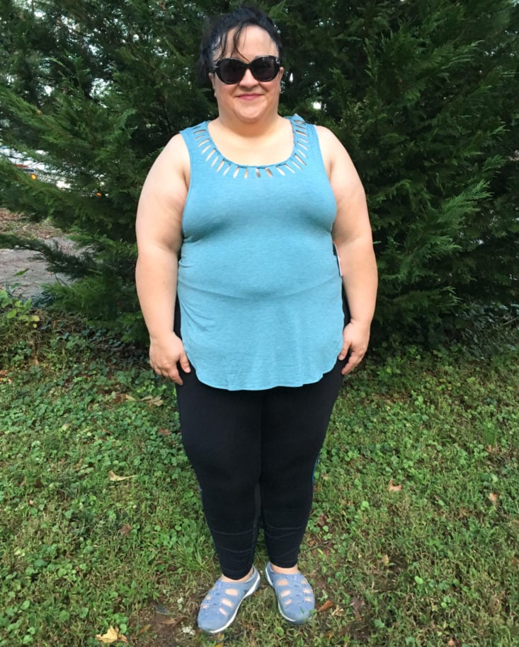 Wantable Fitness Edit Subscription Review October 2018 - Cut Out Draped Back Tank by Shape Active On Front