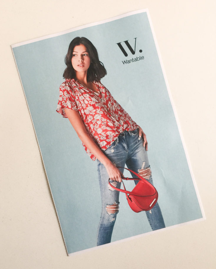 Wantable Style Edit Subscription Review October 2018 - Booklet Front