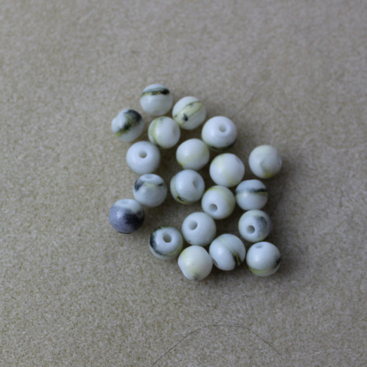 Blueberry Cove Beads December 2018 Box - Streaked Round Beads Top