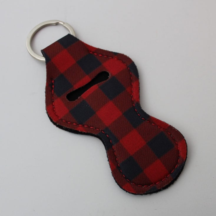 Box of Happies November 2018 Review - Red Plaid Lip Balm Holder Keychain 1 Top