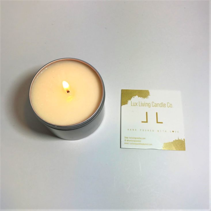 Candle Lit Box December 2018 - Lux Living Candle Co. Burning Top