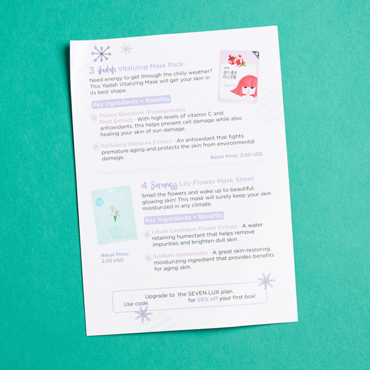 Facetory 4 Ever Fresh December 2018 - Information Booklet Back Top