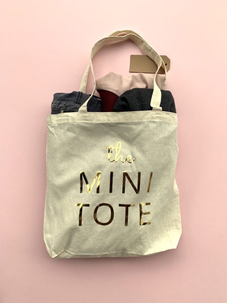 Golden Tote $59 + Add-Ons Clothing Tote Review December 2018 - seasonal tote Top