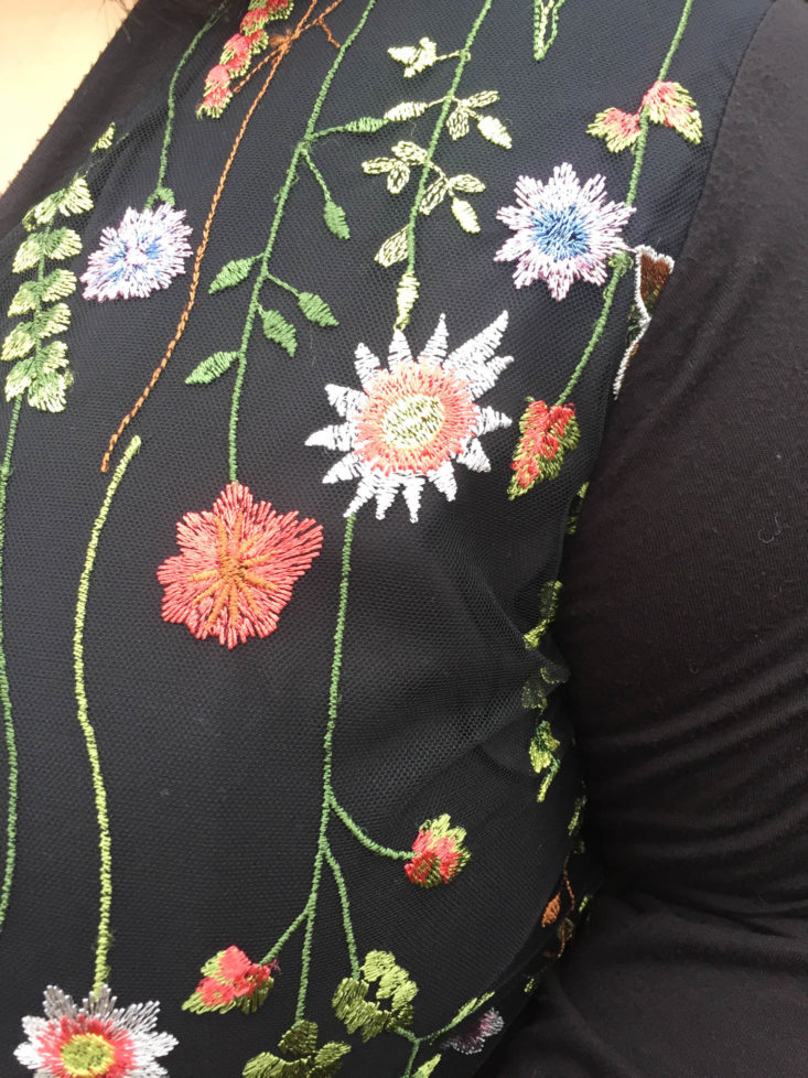 Gwynnie Bee Box December 2018 - SINGLE DRESSES - Embroidered Black Bomber Side View