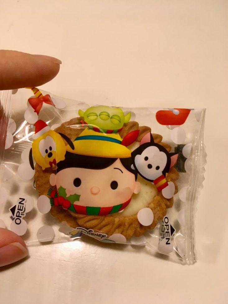 Japan Candy Box December 2018 - Bourbon Disney Tsum Tsum Xmas Milk & White Chocolate Biscuits Pouch Top