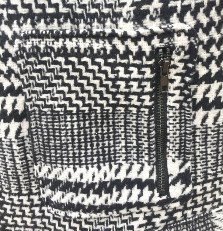 JustFab Subscription Box Review & BOGO Offer December 2018 - Plaid Jacket With Shearling Collar Closer