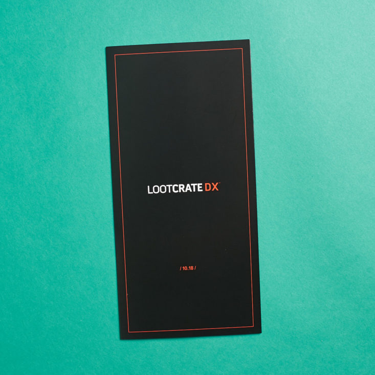 Loot Crate DX Cursed October 2018 - Information Card Front