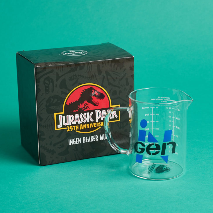 Lootcrate DX Laboratory November 2018 - Jurassic Park Ingen Glass Beaker Mug Wirh Box Front