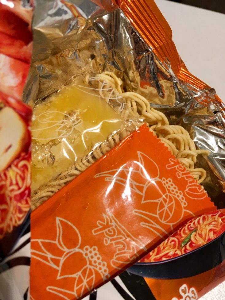 Manga Spice Cafe October 2018 - Spicy Sweet Shrimp Flavor Ramen Opened Top