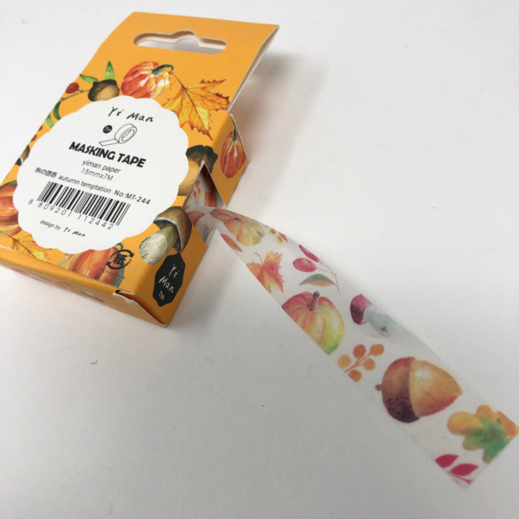 Rebecca Mail Celebrate Fall Deluxe Box November 2018 Review - Autumn Washi Tape Unsealed Top