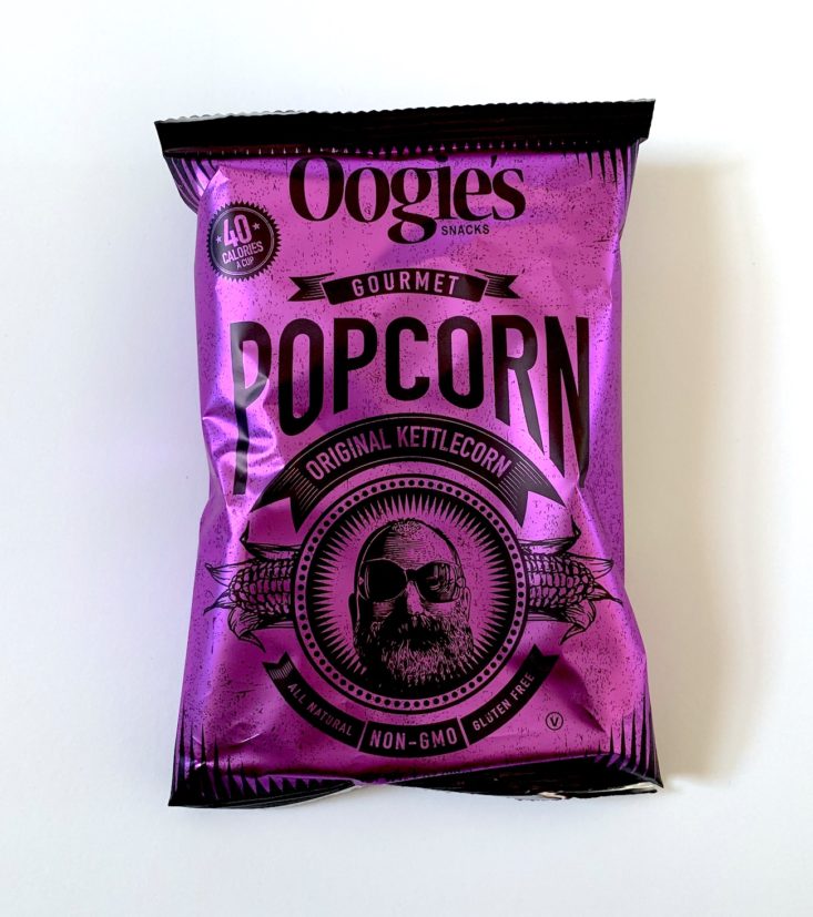 SnackSack Classic Box Review December 2018 - Oogie’s Original Kettle Corn Package Top