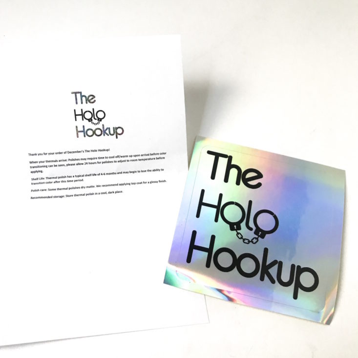 The Holo Hookup December 2018 “Transitioning Into The New Year” - Information Sheet Top