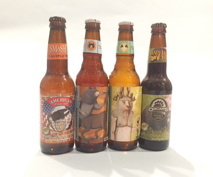 The Microbrewed Beer of the Month Club October 2018 - shot of all four beers Bottles Front