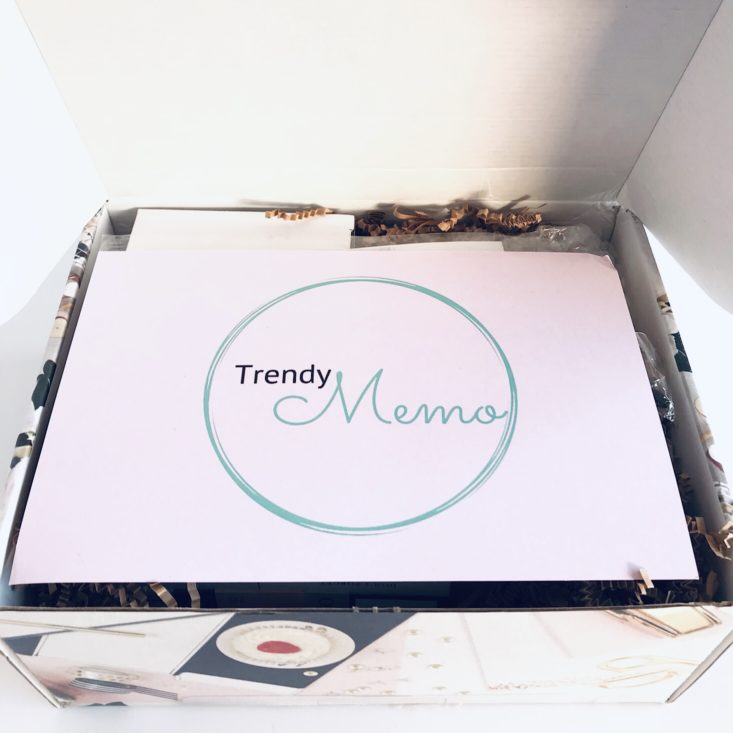 Trendy Memo Subscription Box December 2018 - Front of the Gold Notebook