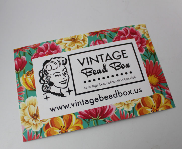 Vintage Bead Box December 2018 - Booklet Front