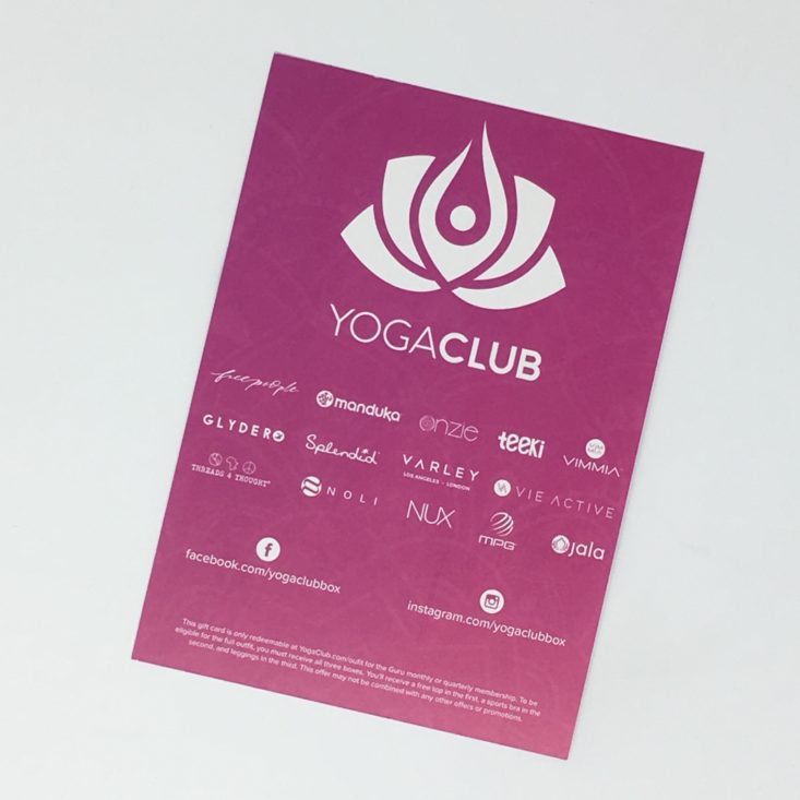 Winc Wine of the Month Review December 2018 - YOGA CLUB Info Card Back Top