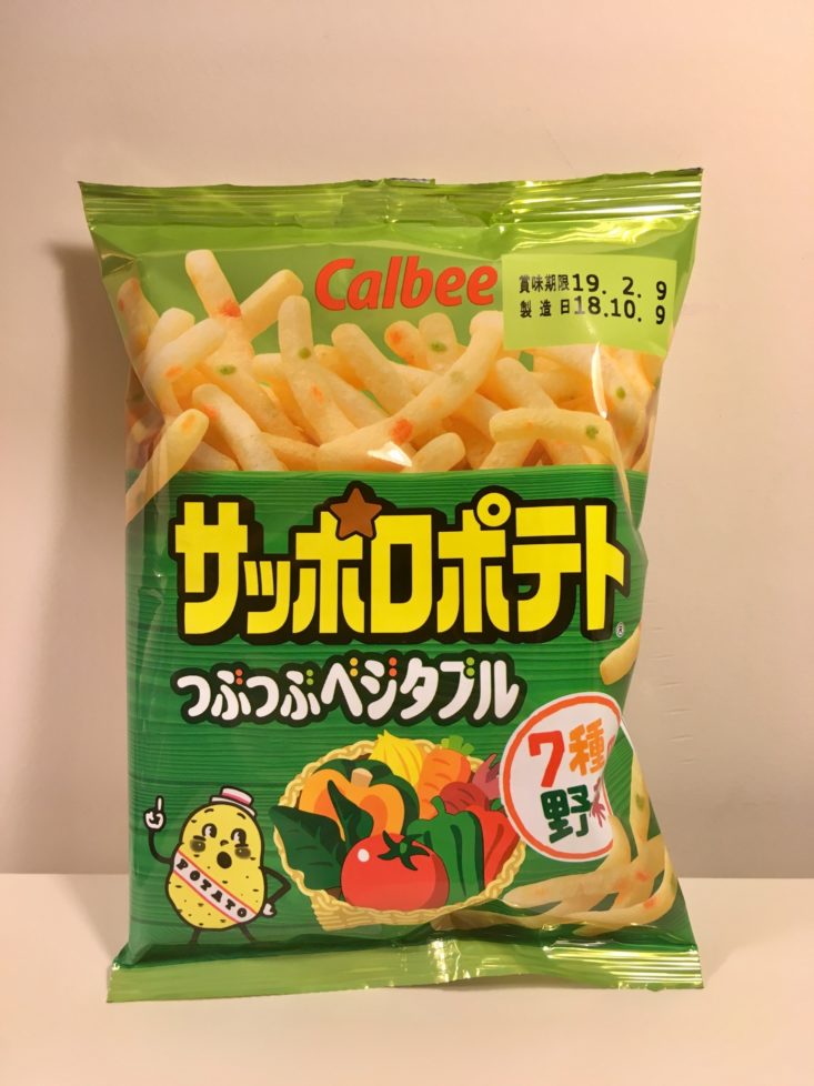 ZenPop Ramen Sweets Mix Pack November 2018 Green Goodness Review - Sapporo Potato Tsubu Tsubu Vegetable Bag Front