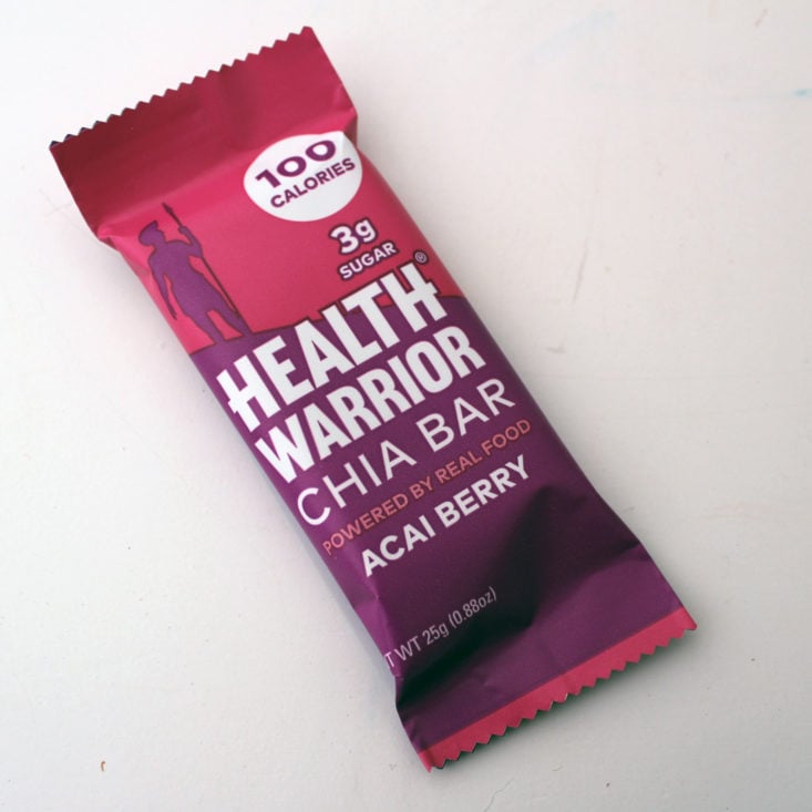 All Around Vegan Review January 2019 - Health Warrior Chia Bar in Acai Berry Package Top