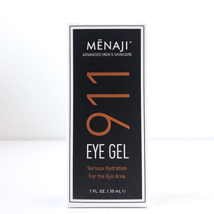 BirchboxMan The Start To Finish Skincare Kit Review January 2019 - Menaji 911 Eye Gel Box Front