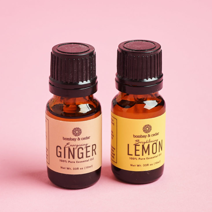 Bombay and Cedar December 2018 ginger and lemon essential oil pair