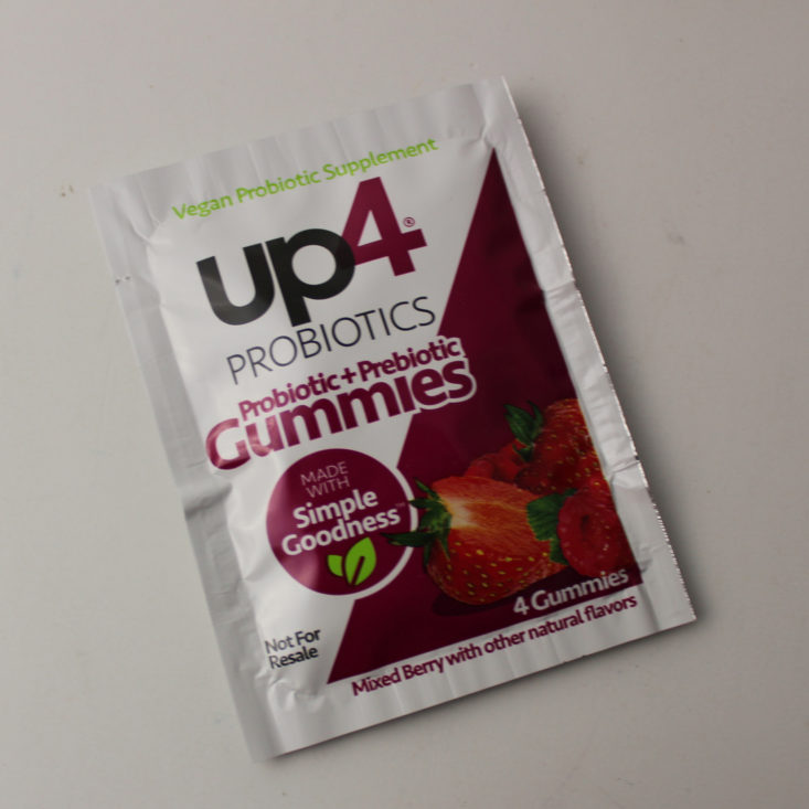 Bulu Box December 2018 Review - Up4 Probiotic Gummies Package Top