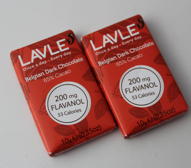 Bulu Box January 2019 - Lavle Belgian Dark Chocolate Packet Top
