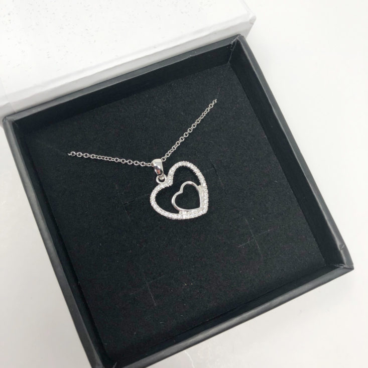 Cate &amp; Chloe Subscription Box January 2019 - Double Heart Pendant Necklace – Amorette 18k White Gold Plated 1