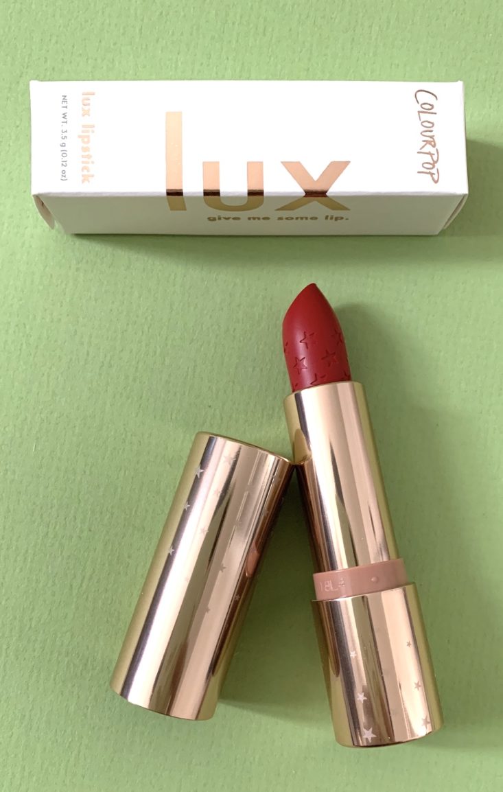 ColourPop She’s A Mystery Box Review January 2019 - Blur Lux Lipstick in Solo Top