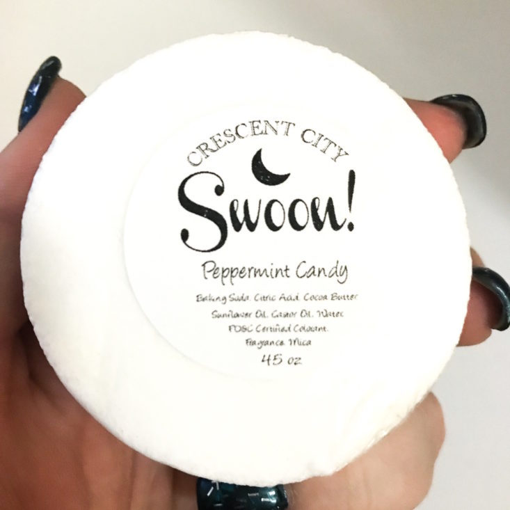 Crescent City Swoon December 2018 - Peppermint Candy Bath Bomb in Red Back