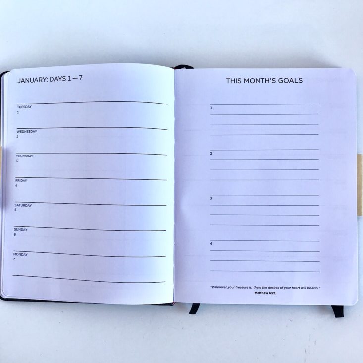 FaithBox January 2019 - This Month’s Goals