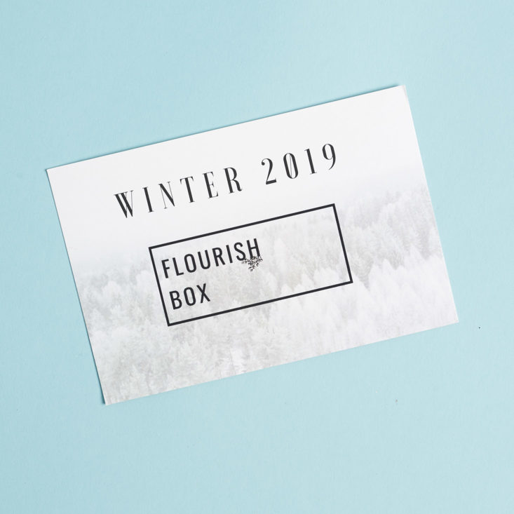 Flourish Box Winter 2019 card front