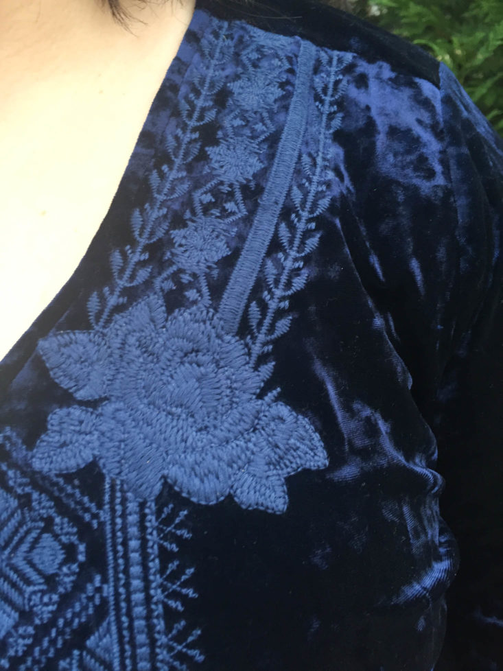 Gwynnie Bee January 2019 - Navy Velvet Top Front 2