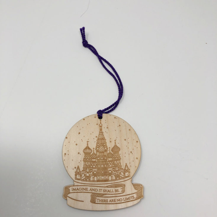 OwlCrate YA Book Box December 2018 - Wooden Ornament Opened Top