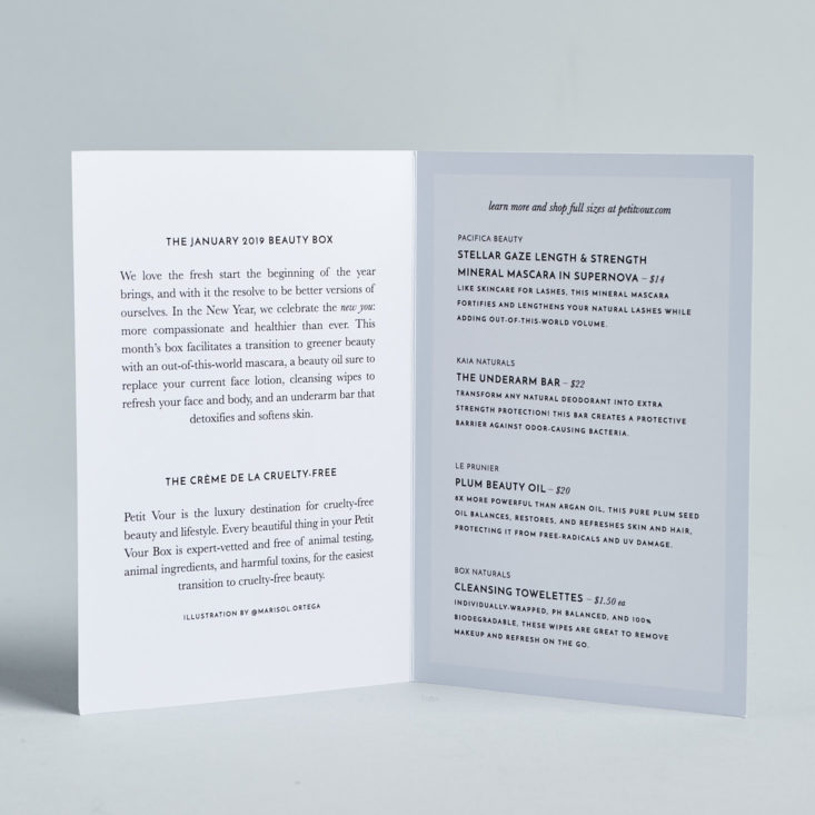 Petit Vour January 2019 product list