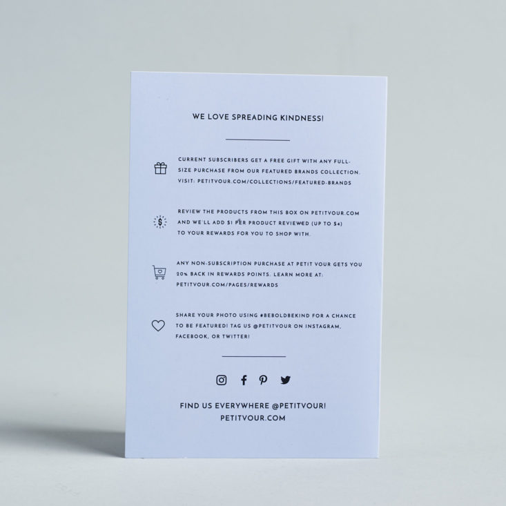 Petit Vour January 2019 bonus info