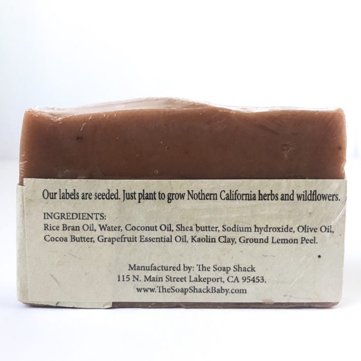 Soap Shack January 2019 - Grapefruit Back Front