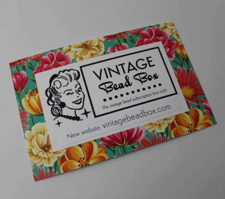 Vintage Bead Box January 2019 - Booklet Front