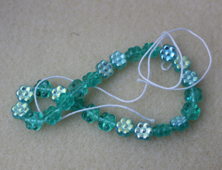 Bead Crate Review February 2019 - Cool Mint Green AB Czech Glass Flowers Top