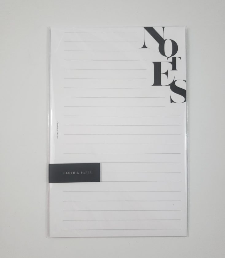 Cloth &amp; Paper Subscription Box January 2019 - Notes Sheets 1