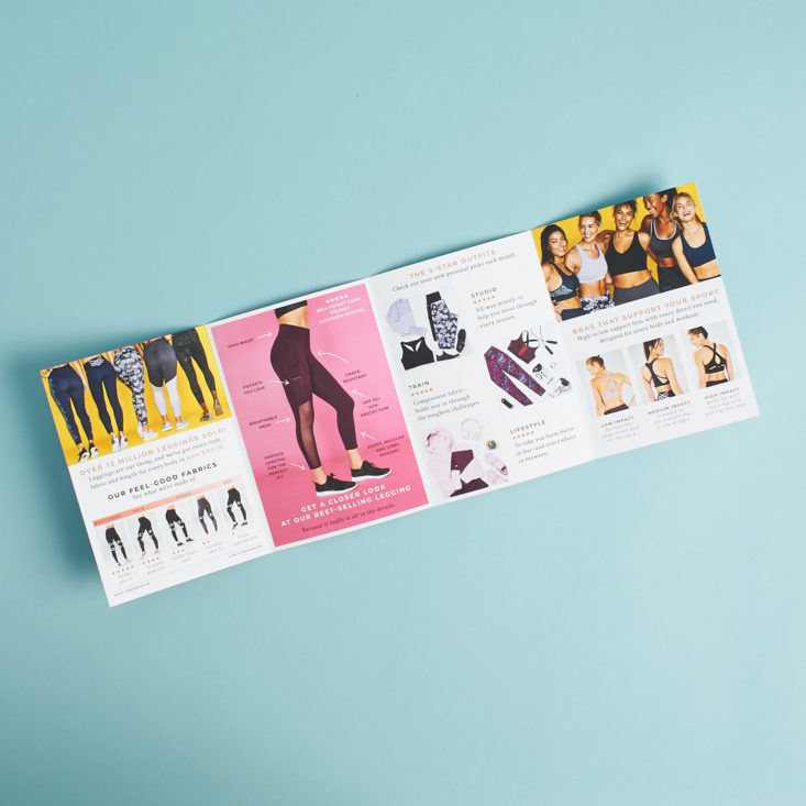 Fabletics February foldout brand info