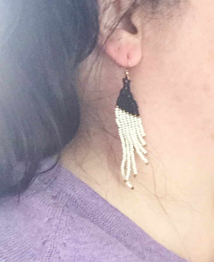 Fair Trade Friday Earring of the Month Club January 2019 - Hand Woven Beaded Earrings Side