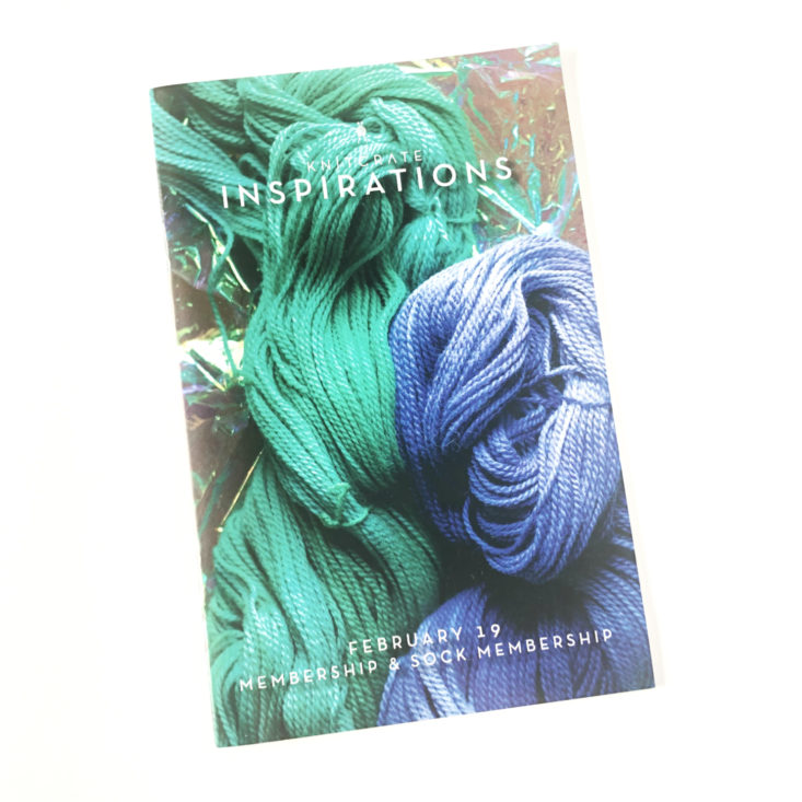 Knitcrate Sock Yarn Subscription Review February 2019 - KnitCrate Inspirations Booklet Cover Top