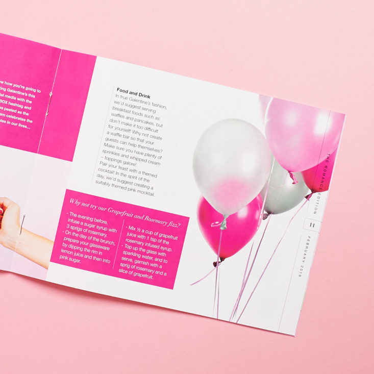 Look Fantastic February 2019 booklet brunch ideas 