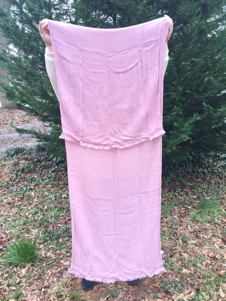 My Fashion Crate Subscription Review February 2019 - Softest Mauve Scarf from Ciel Collection Fullly Open Front