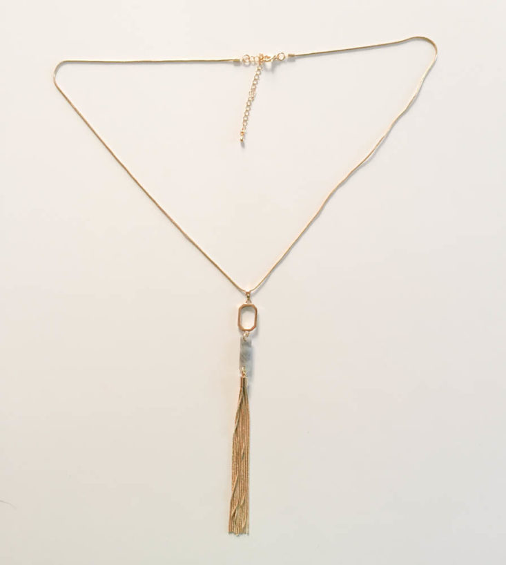 Nadine West February 2019 - Long Gold Tassel Necklace Front