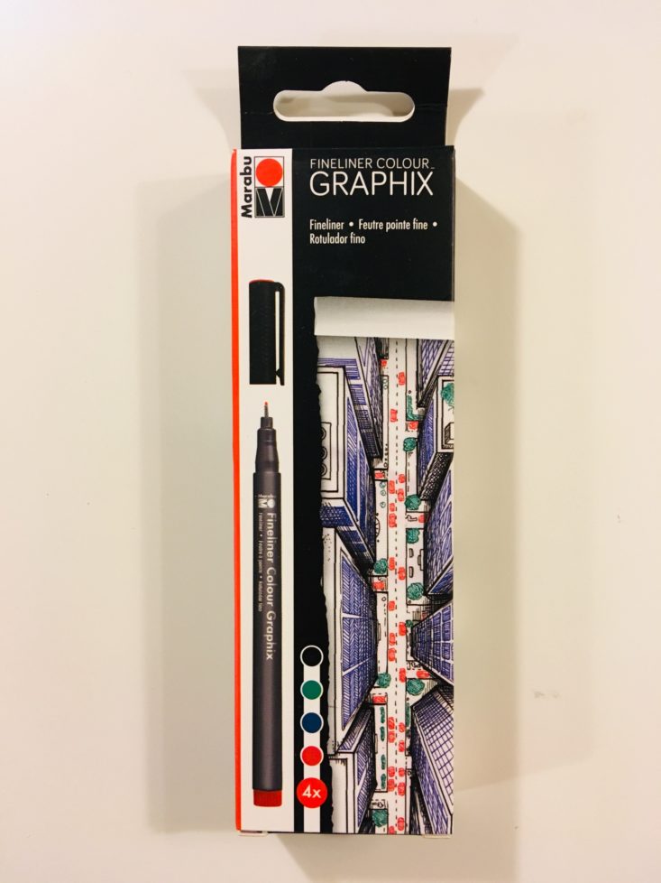 Smart Art February 2019 - Marabu Graphix Fineliner 0.5mm Set 4 Pack Close Top