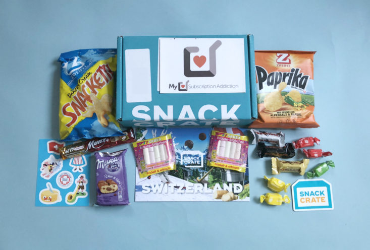 Snack Crate Switzerland January 2019 - All Contents Top