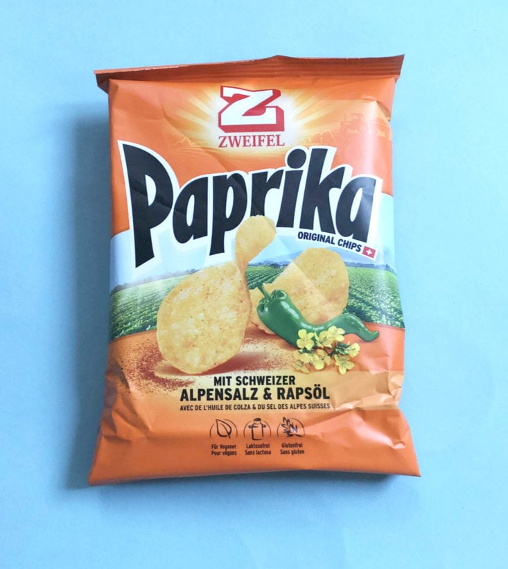 Snack Crate Switzerland January 2019 - Zweifel Paprika Chips Package Front