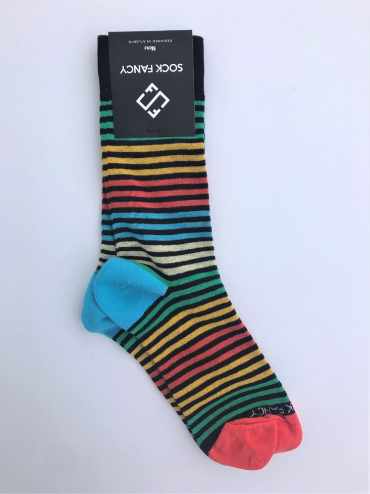 Sock Fancy Mens Crew February 2019 - Multi Colored Stripe Mens Socks 1